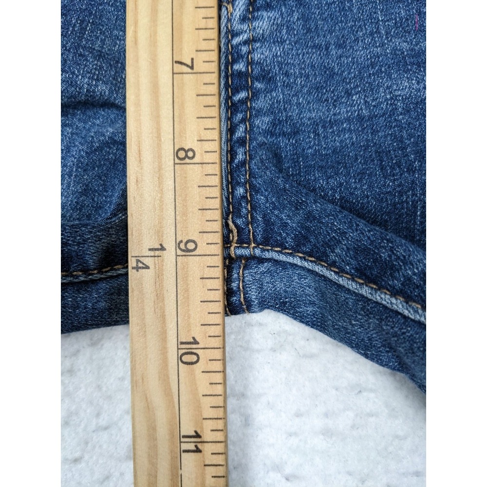Ashley Mason Womens Size 7 Blue Skinny Jeans Floral Embroidery Distressed - Picture 9 of 16